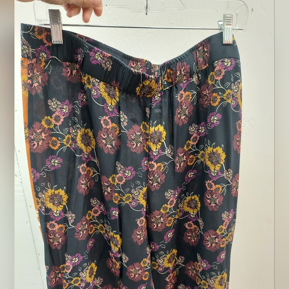 Johnny Was Workshop Multi Silk Floral Print Elastic Waist Palazzo Pant WM Sz XL - Picture 10 of 11